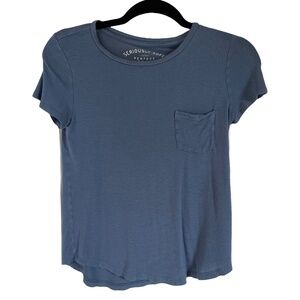 Aeropostle Seriously Soft Blue V-Neck Shirt Size XS